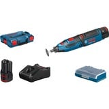 Bosch Akku-Rotationswerkzeug GRO 12V-35 Professional, Multifunktions-Werkzeug blau/schwarz, 2x Li-Ionen-Akku 2,0 Ah, L-BOXX