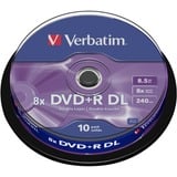 Verbatim DVD+R DL 8,5 GB, DVD-Rohlinge 8fach, 10 Stück