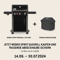 Weber Gasgrill Spirit E-330 GBS Original schwarz, mit Sear Zone und Seitenkocher