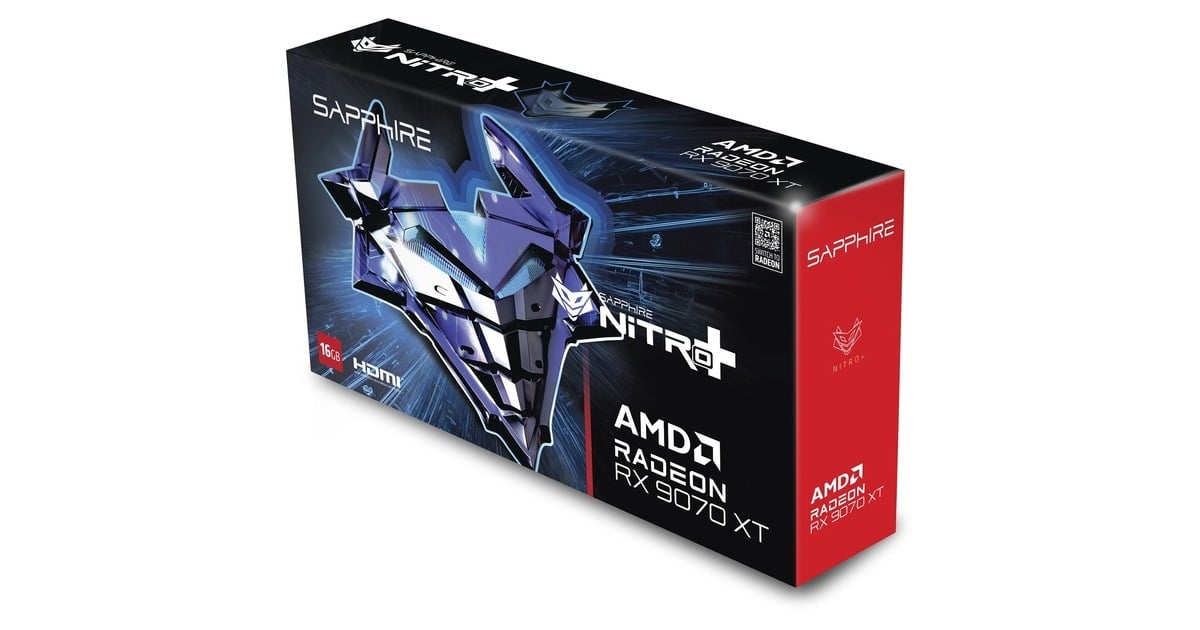 SAPPHIRE Radeon RX 9070 XT Nitro+ Gaming OC, Grafikkarte silber