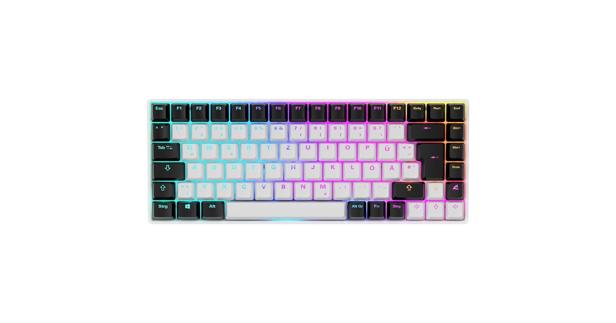 Sharkoon SGK50 S2 Tastatur – Weiß, RGB, Gateron Brown Schalter, Hot-swappable