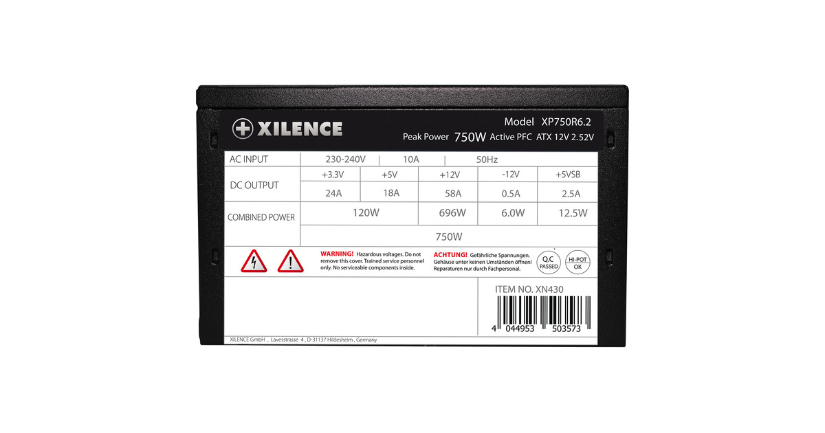 Xilence XP750R6.2 750W, PC-Netzteil schwarz, 2x PCIe, 750 Watt