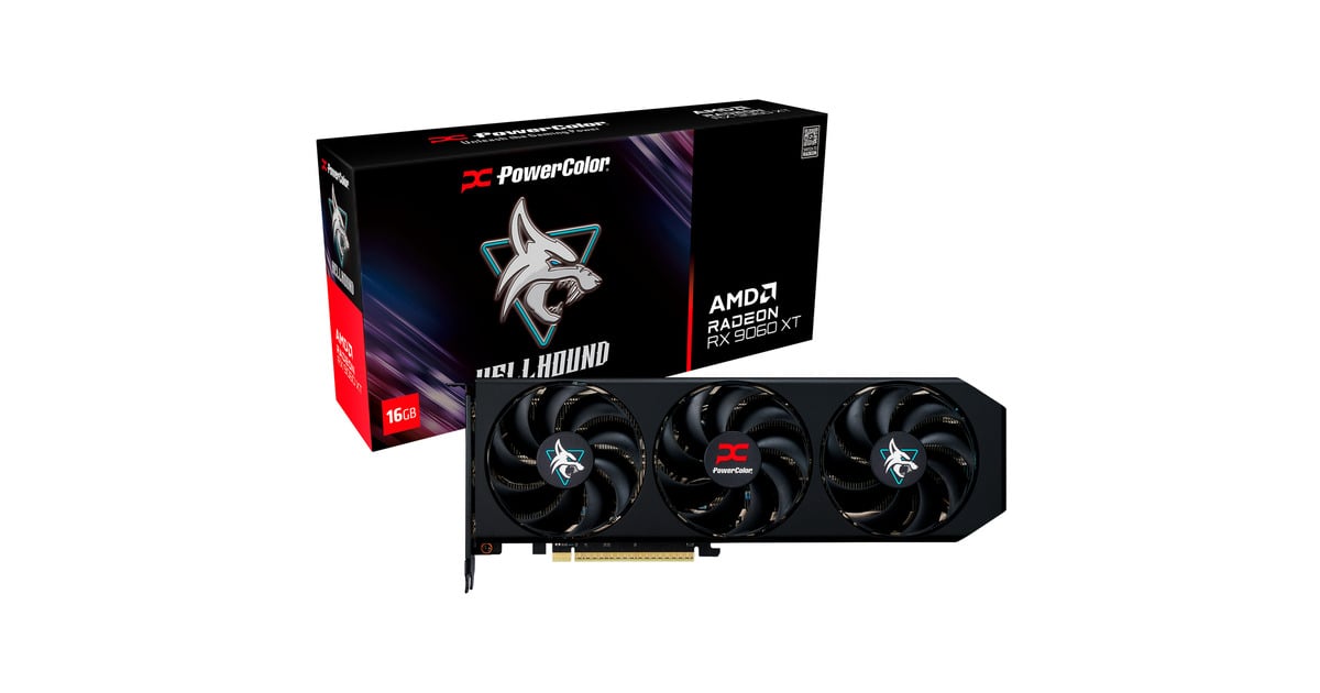 PowerColor Radeon RX 9060 XT Hellhound 16GB, Grafikkarte