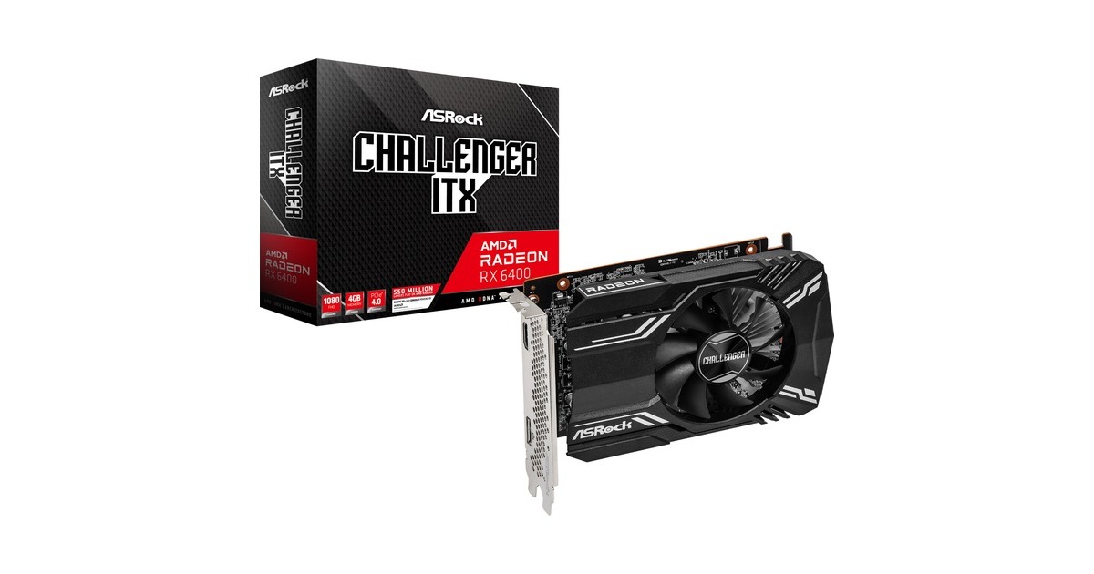 ASRock Radeon RX 6400 Challenger ITX, Grafikkarte RDNA 2, GDDR6