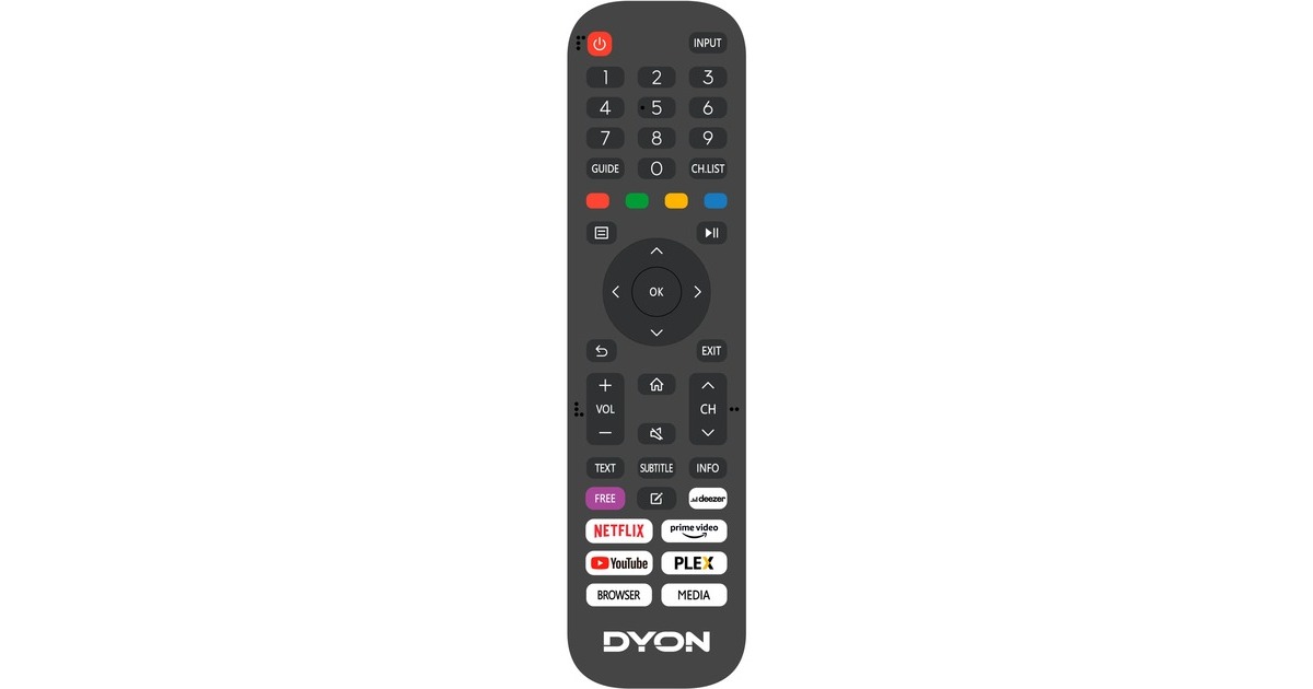Télécommande Remplacement Pour Dyon Smart 50 AD, Movie Smart 42 AD, Smart 32/42 AD - Compatible Et Prête à L'emploi
