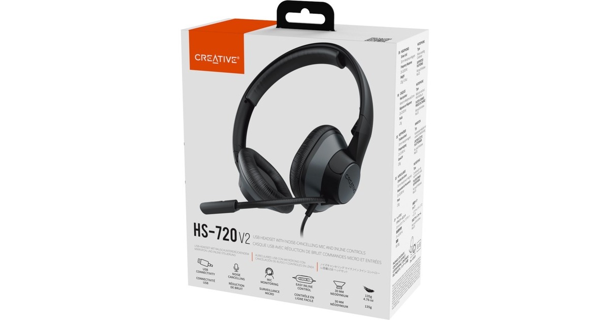 Creative HS-720 V2, Headset schwarz, USB
