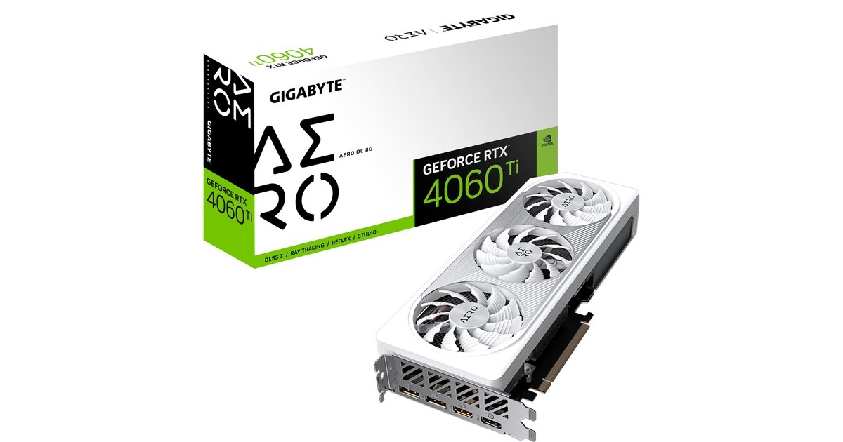 GIGABYTE GeForce RTX 4060 Ti AERO OC 8G, Grafikkarte DLSS 3, 2x ...