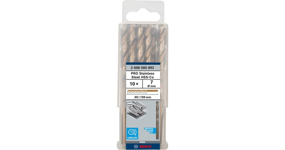 Bosch Professional Metall-Spiralbohrer HSS-Co, Ø 7,0mm 10 Stück 