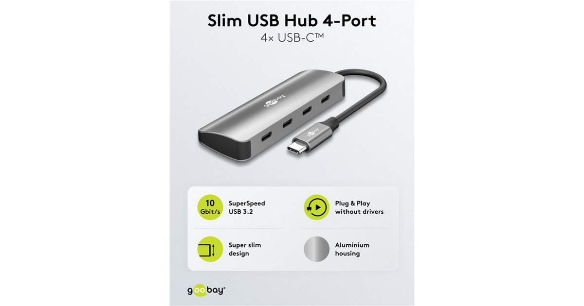 Goobay HUB USB-C Gen2 - Hub USB - | Muséericorde