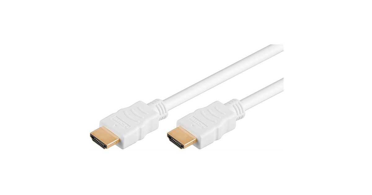 High-Speed-HDMI goobay 5 mit Meter weiß, Kabel Ethernet