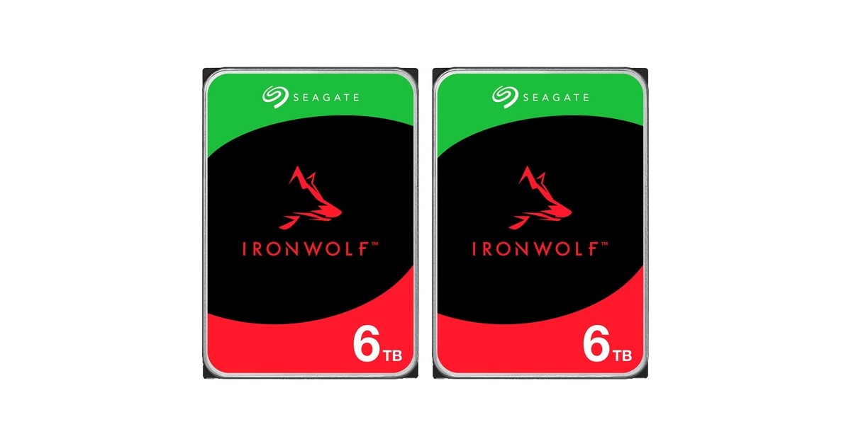 Seagate IronWolf NAS 2 x 6 TB Bundle, Festplatte SATA 6 Gb/s, 3,5  