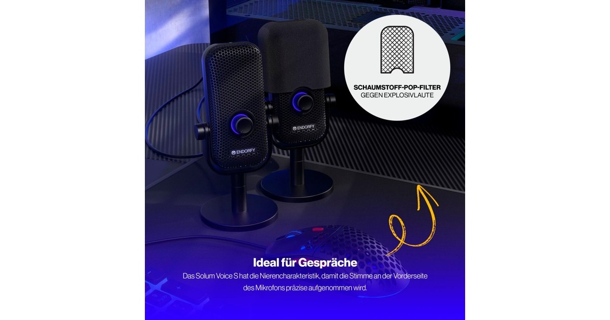 ENDORFY Solum Voice S Mikrofon - RGB USB Mikrofon Mit Nierencharakteristik