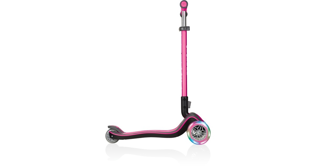 GLOBBER Elite Deluxe mit Leuchtrollen, Scooter pink/schwarz 