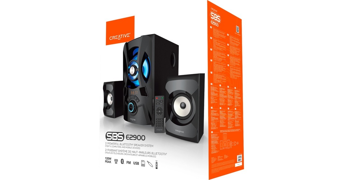 Creative SBS E2900, Lautsprecher schwarz, Bluetooth, Radio, Klinke