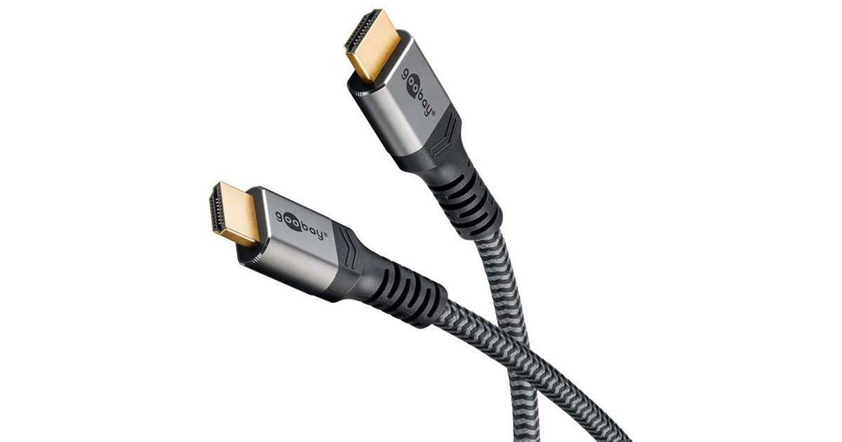 goobay Plus Ultra High-Speed HDMI-Kabel, 8K @ 60Hz grau, 1 Meter