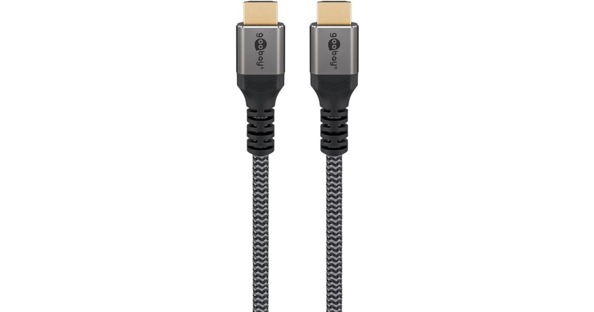 goobay Plus Ultra High-Speed HDMI-Kabel, 8K @ 60Hz grau, 1 Meter