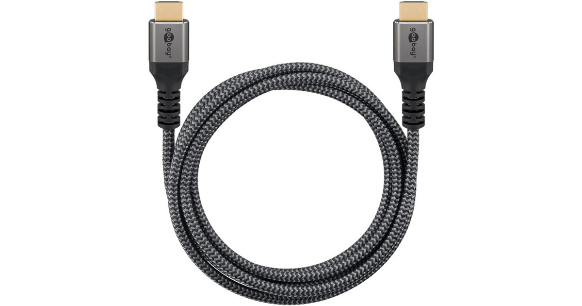 goobay Plus Ultra High-Speed HDMI-Kabel, 8K @ 60Hz grau, 1 Meter