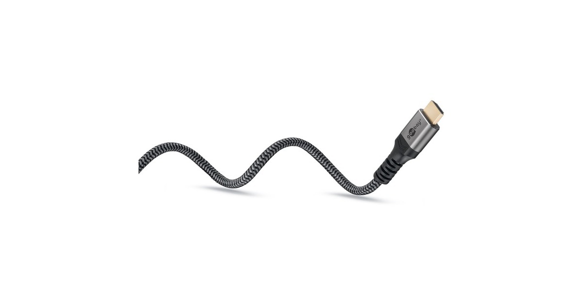 goobay Plus Ultra High-Speed HDMI-Kabel, 8K @ 60Hz grau, 1 Meter