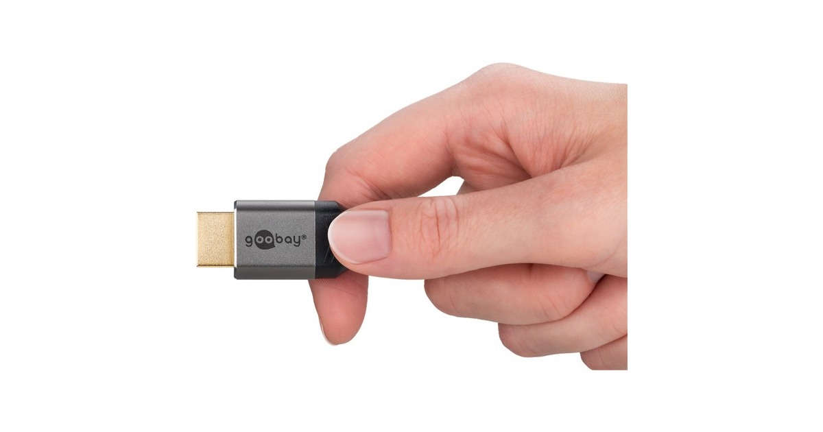 goobay Plus Ultra High-Speed HDMI-Kabel, 8K @ 60Hz grau, 1 Meter