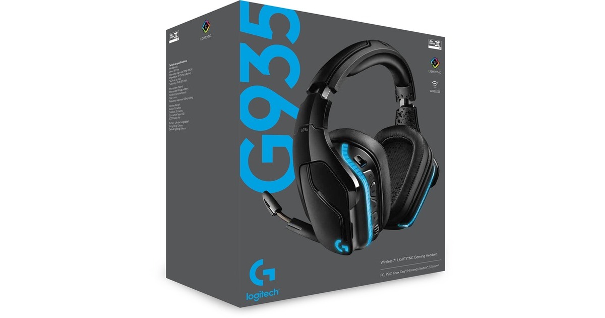 Logitech G935 kabelloses Gaming-Headset Kopfhörer- schwarz -  Defekt/Bastelware 5099206081918