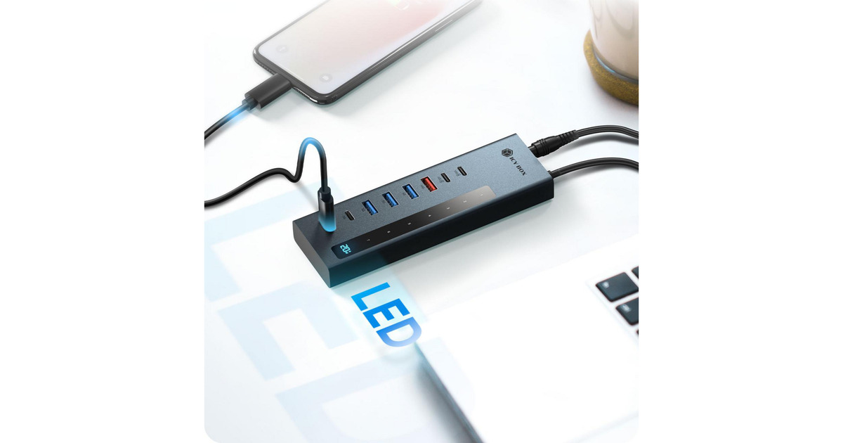 ICY BOX IB-HUB1743-CPD, USB-Hub anthrazit