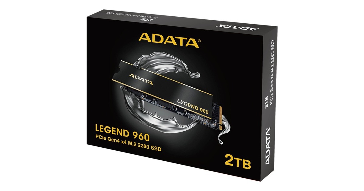 ADATA LEGEND 960 2 TB, SSD dunkelgrau/gold, PCIe 4.0 x4, NVMe 1.4 