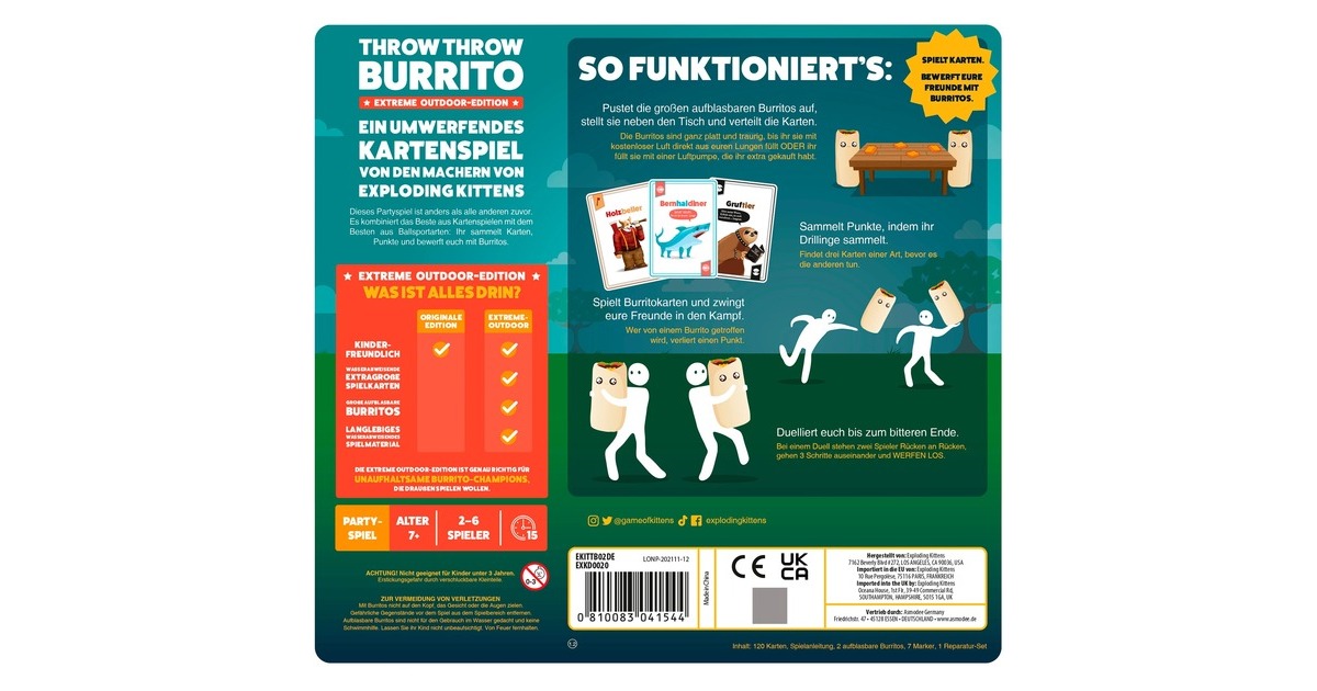 Asmodee Throw Throw Burrito Extreme OutdoorEdition, Partyspiel