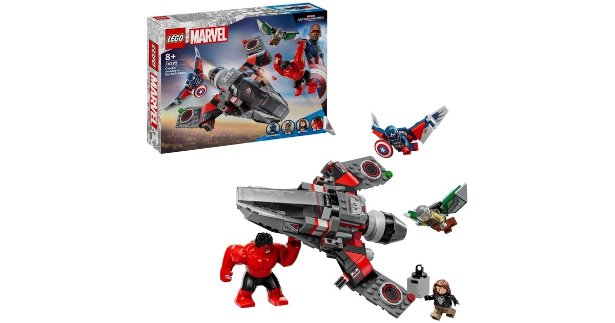 LEGO 76292 Marvel Super Heroes Showdown zwischen Captain America und Red Hulk Konstruktionsspielzeug