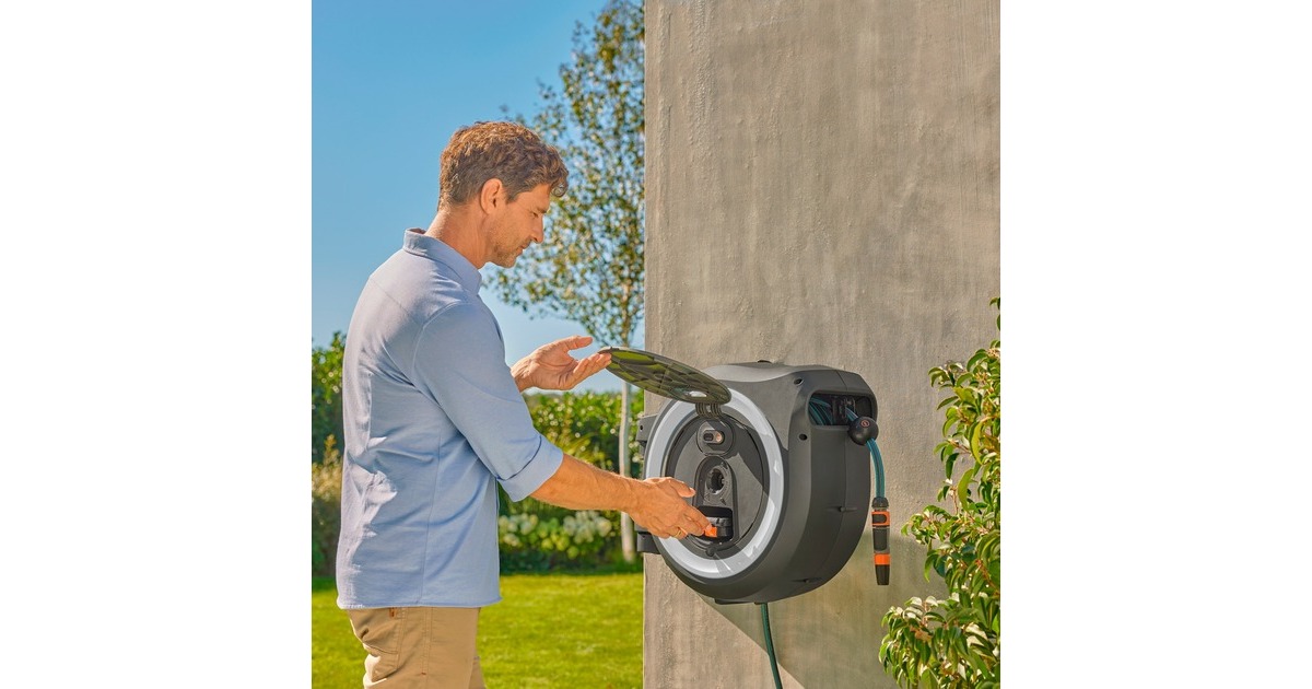 GARDENA AkkuWandSchlauchbox PowerRoll XL 18V P4A solo, 35 Meter