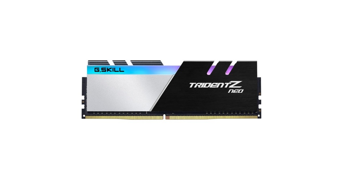 G.Skill DIMM 32 GB DDR4-3200 (2x 16 GB) Dual-Kit, Arbeitsspeicher schwarz/weiß, F4-3200C16D-32GTZN, Trident Z Neo, INTEL XMP G.Skill DIMM 32 GB DDR4-3200 (2x 16 GB) Dual-Kit, Arbeitsspeicher schwarz/weiß, F4-3200C16D-32GTZN, Trident Z Neo, INTEL XMP