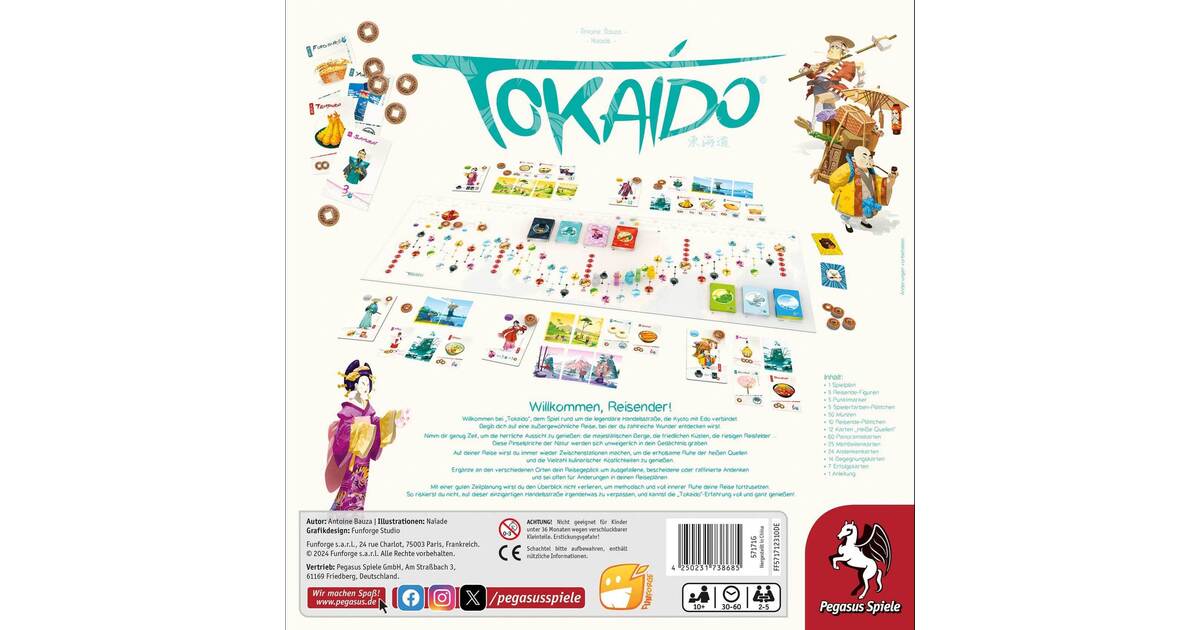 Tokaido: Edizione 10° Anniversario - Gioco Da Tavolo Da Viaggio In Giappone Per 2-5 Giocatori, 45 Min