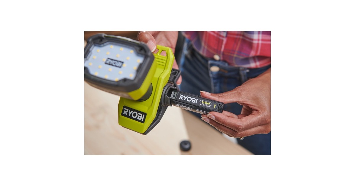 Lampe Torche Ryobi RLC4-0 à Pince, Sur Batterie USB 4V (corps Seul)