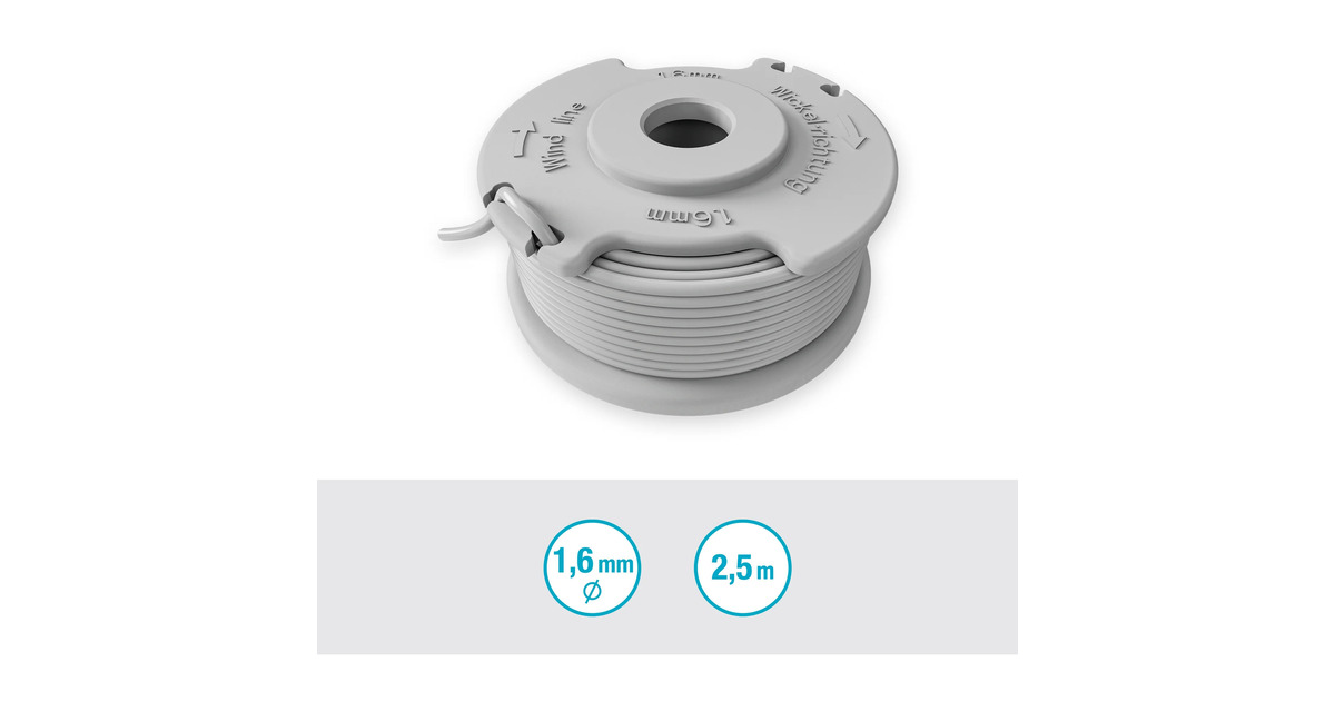 Wolfish Unkrautfresser-Spule Für Black+Decker AF-100 – 8 Spulen + Kappe + Feder, 9 M Schnur