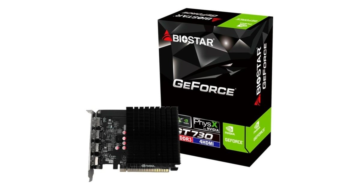 Biostar GeForce GT 730, Grafikkarte 4x HDMI