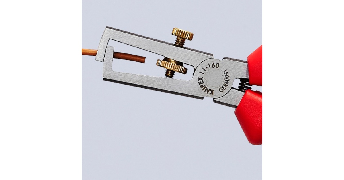 KNIPEX Abisolier-Zange 11 02 160 mit Öffnungsfeder und Rändelschraube