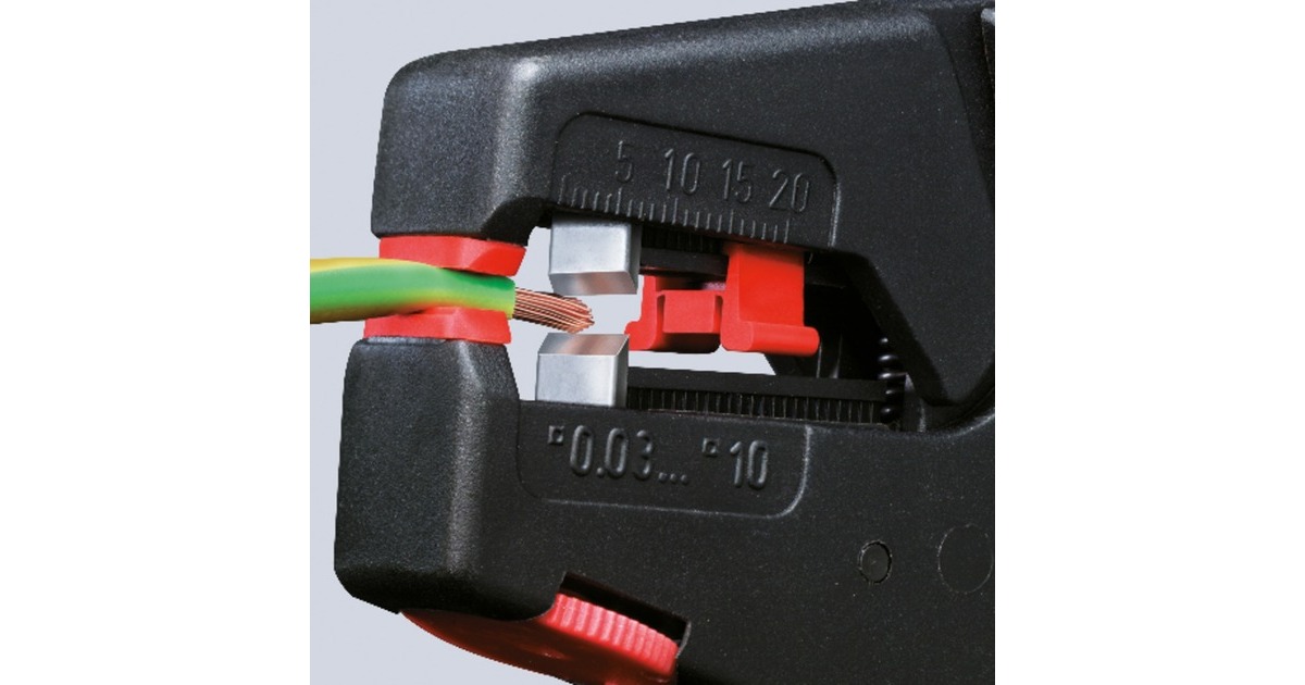 KNIPEX Selbsteinstellende Abisolier-Zange 12 40 200 integrierter ...