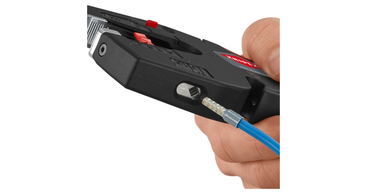 KNIPEX NexStrip Elektriker-Multiwerkzeug, Abisolier-Zange schwarz/rot