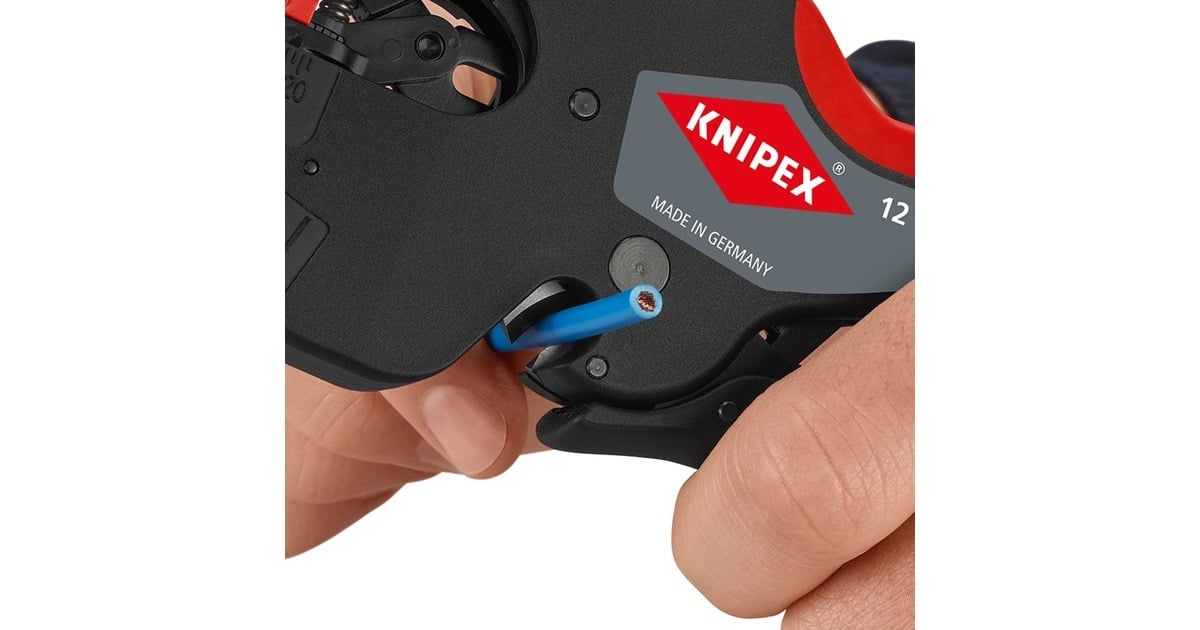 KNIPEX NexStrip Elektriker-Multiwerkzeug, Abisolier-Zange schwarz/rot