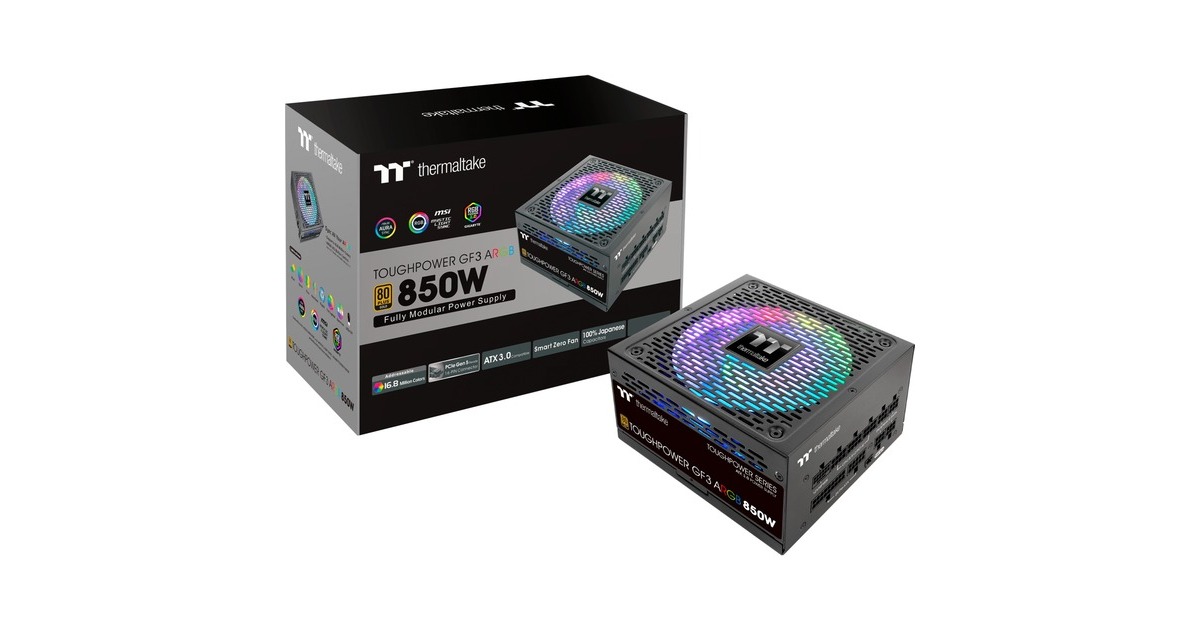 Thermaltake Toughpower GF3 ARGB 850W Gold, PC-Netzteil schwarz, 5x PCIe ...