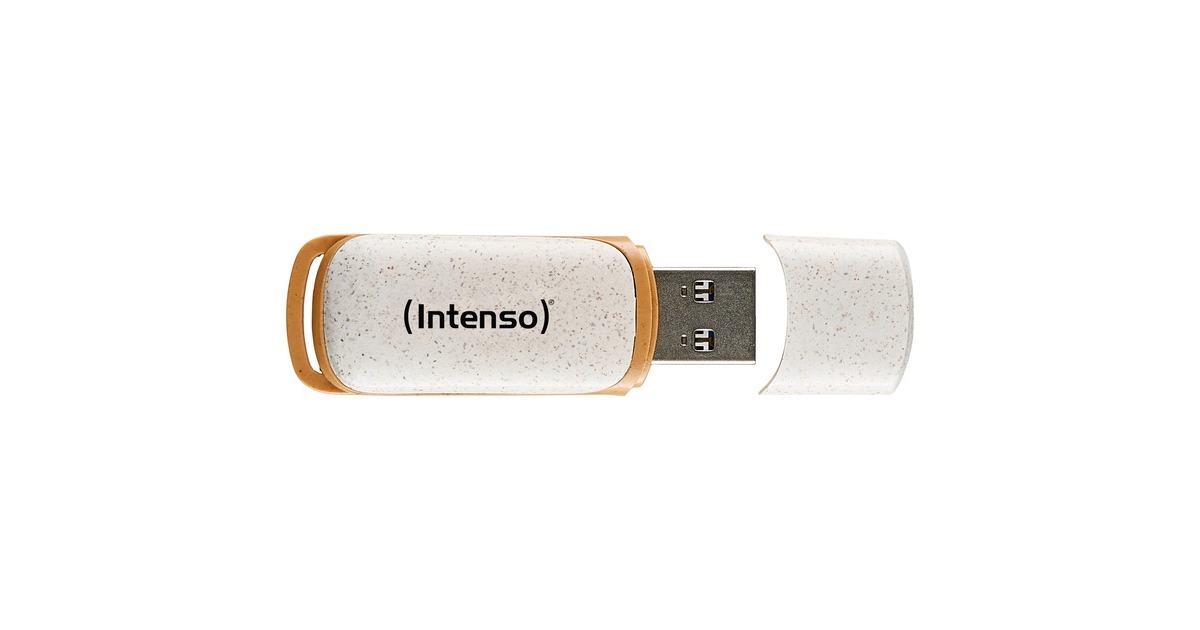 Intenso Green Line 64 GB, USB-Stick beige/braun, USB-A 3.2 Gen 1