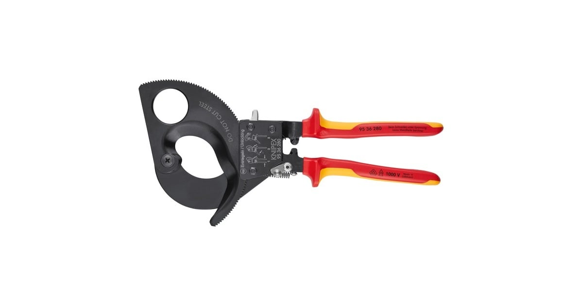 KNIPEX Kabelschneider 95 36 280, Schneid-Zange für Cu- und Al 