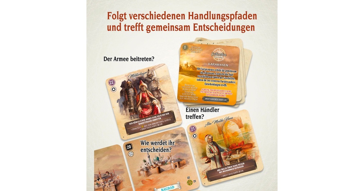 KOSMOS Cartaventura - Karawanen Kartenspiel Abenteuerspiel Kooperatives Spiel