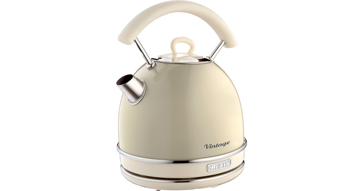 Ariete Vintage Wasserkocher Beige, rund beige, 2.000 Watt, 1,7 Liter