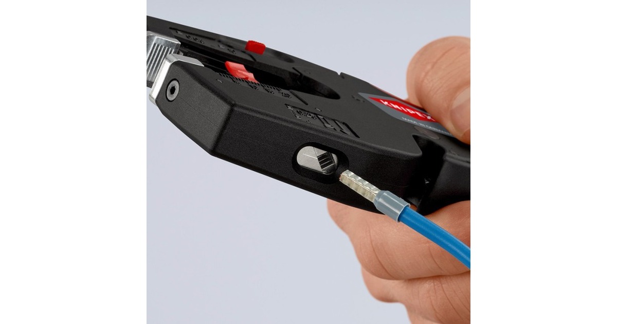 KNIPEX NexStrip Elektriker-Multiwerkzeug, Abisolier-Zange schwarz/rot 