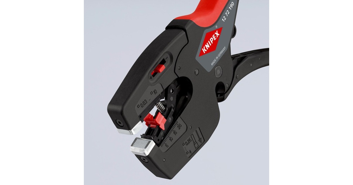 KNIPEX NexStrip Elektriker-Multiwerkzeug, Abisolier-Zange schwarz/rot 