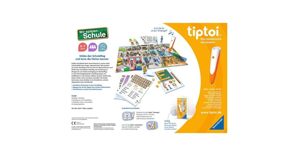 Ravensburger Tiptoi® Wir Spielen Schule – Jeu éducatif Allemand – 5-7 Ans – 1 à 4 Joueurs