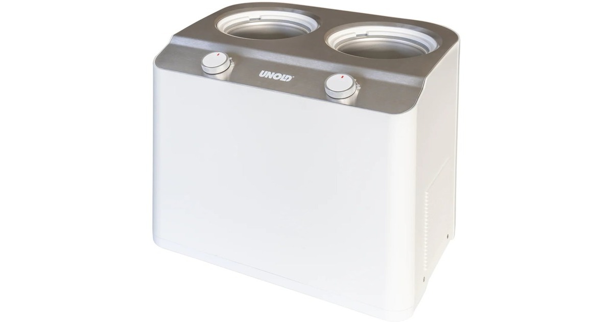 Unold Eismaschine Doppio Bianco weiß, für 2x 1.200ml Eiscreme, 250  