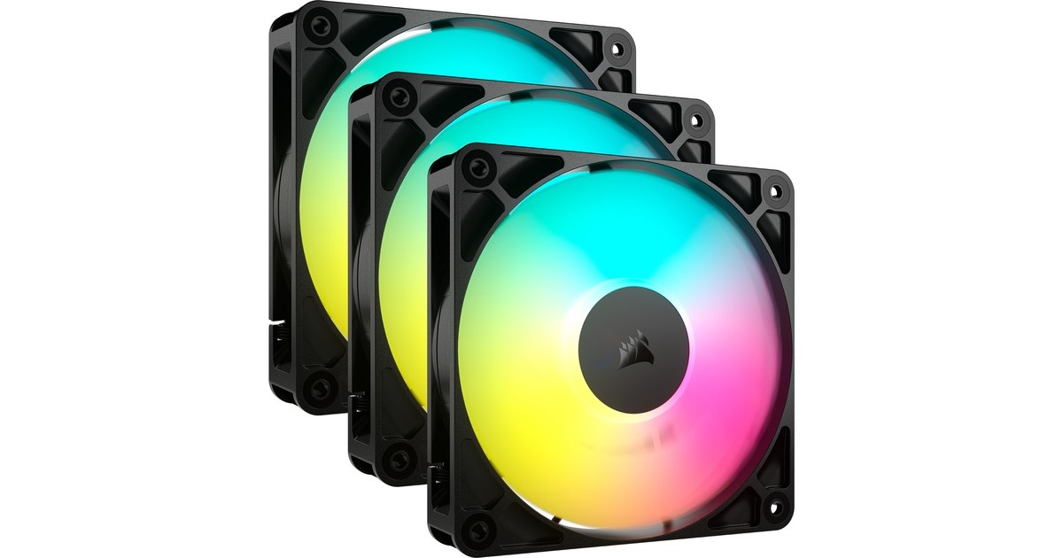 Corsair RS120 ARGB, Gehäuselüfter schwarz, 3er Pack