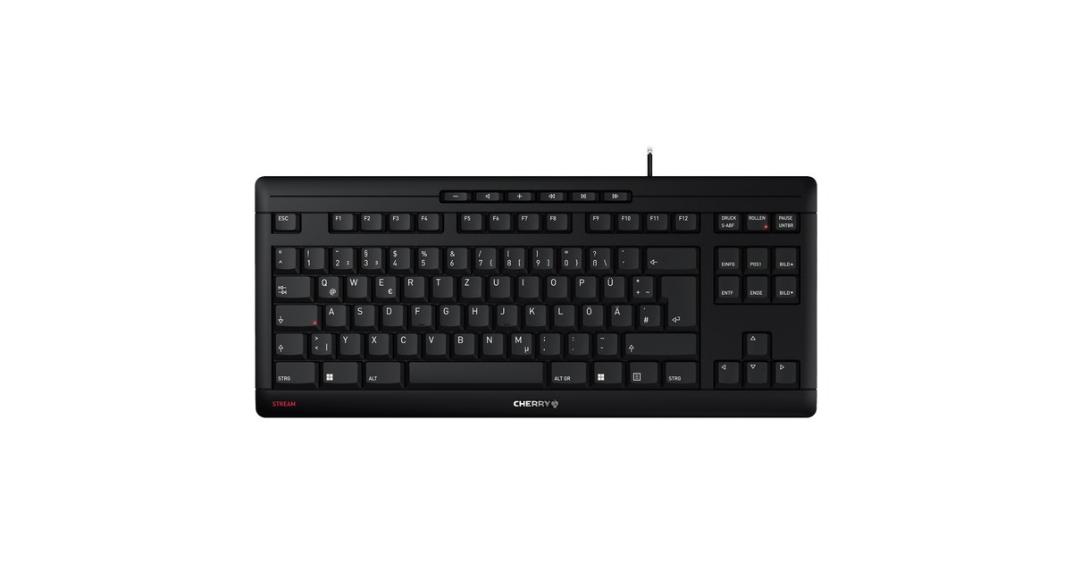 CHERRY STREAM KEYBOARD TKL, Tastatur schwarz, EU-Layout (QWERTY ...