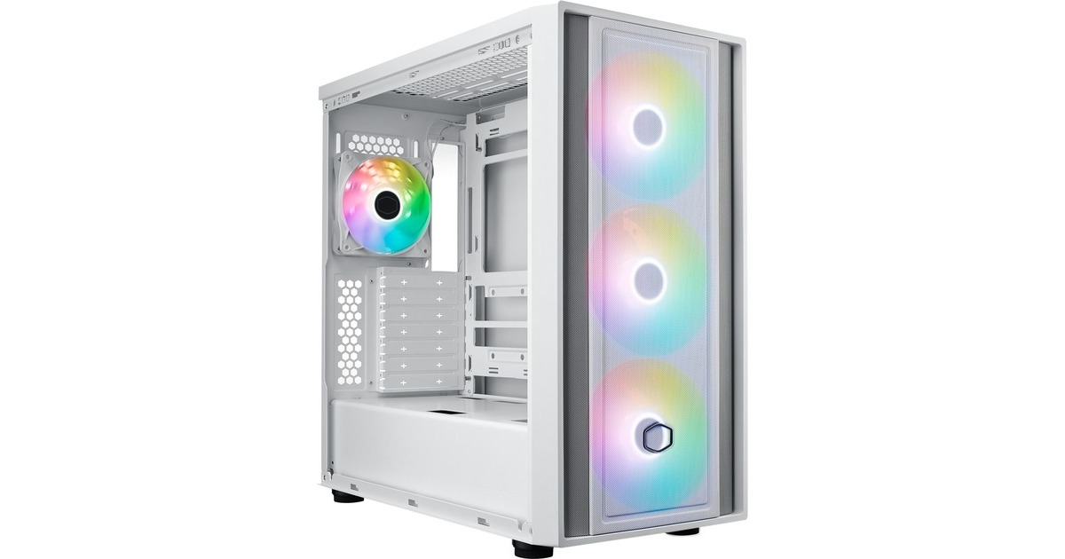 Cooler Master MasterBox 600 , Tower-Gehäuse weiß, Tempered Glass
